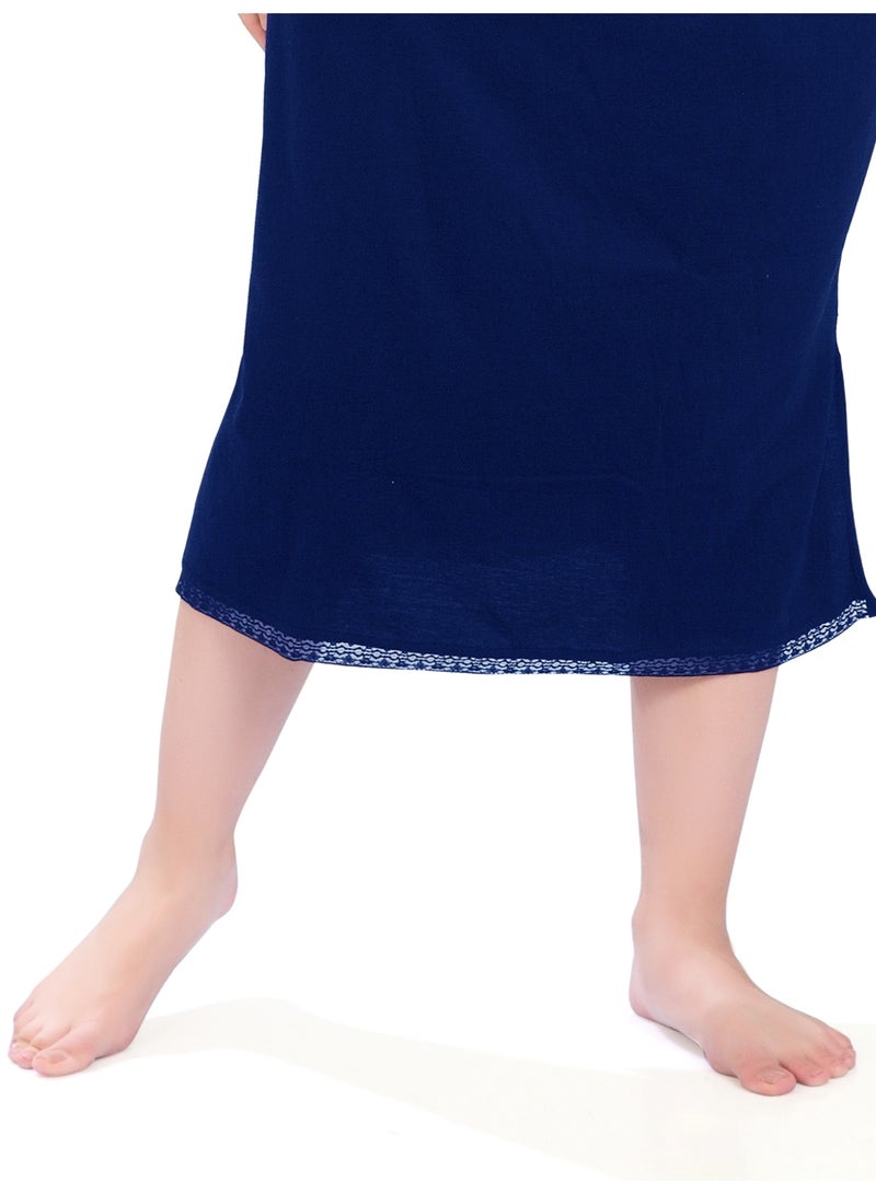 mybody Maxi Inskirt Pack1 Blue Cotton Underskirt for Women | Breathable Inner Skirt for Abaya, Gown & Maxi Dress | Comfortable Modest Wear with Elastic Waistband | Soft Daily Innerwear Layer - Image 4