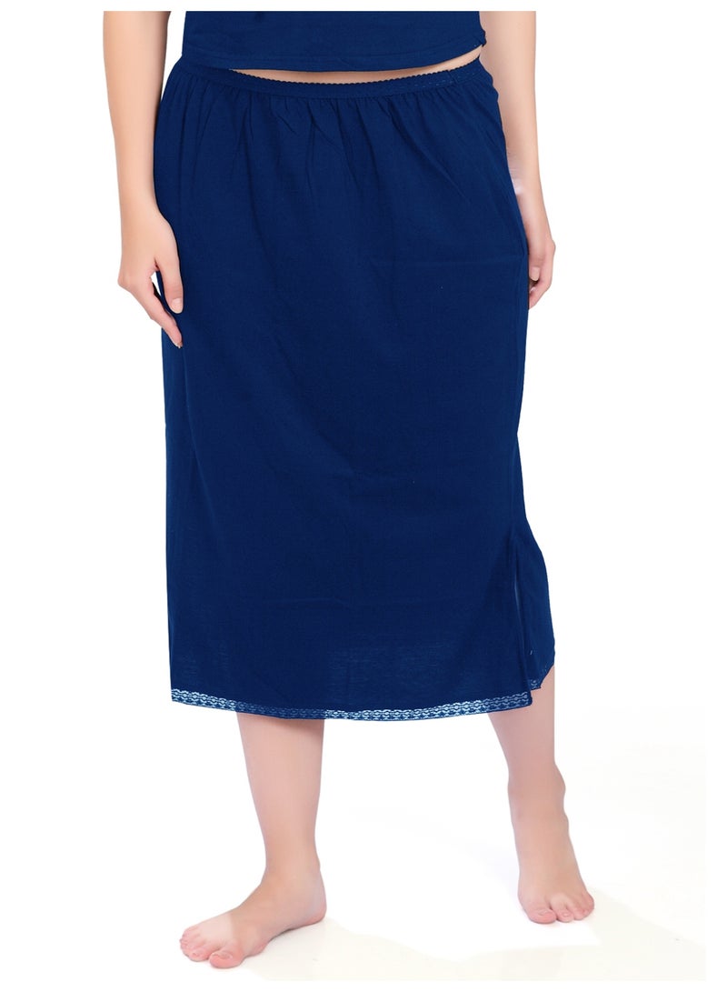 mybody Maxi Inskirt Pack1 Blue Cotton Underskirt for Women | Breathable Inner Skirt for Abaya, Gown & Maxi Dress | Comfortable Modest Wear with Elastic Waistband | Soft Daily Innerwear Layer - Image 2