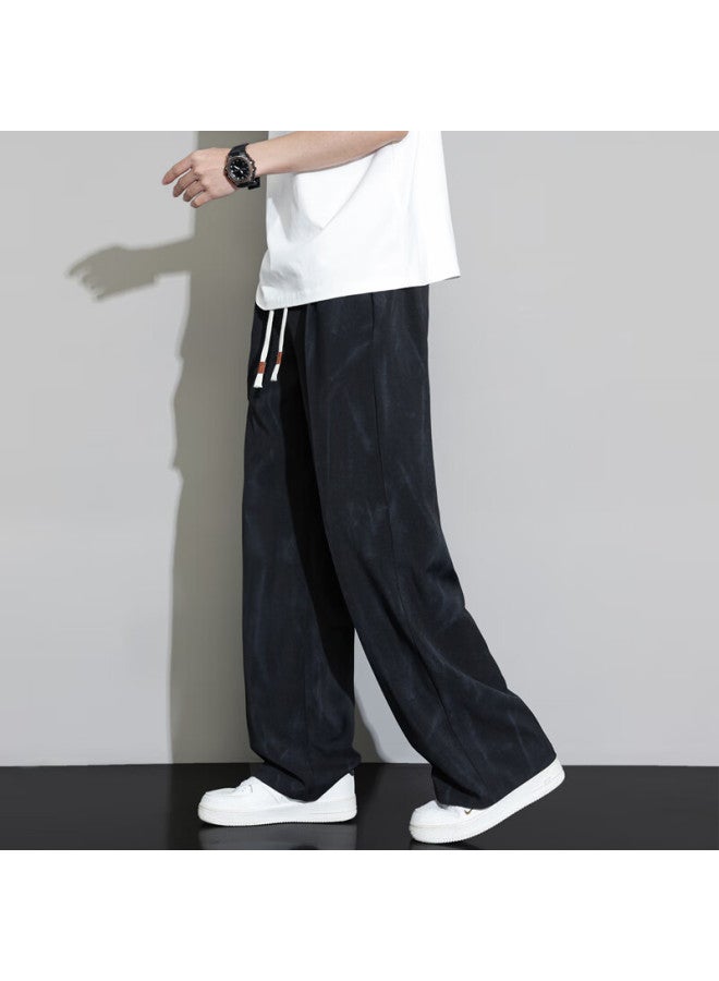 Homlean Men's American Casual Fall Winter Loose Straight Fit Distressed Sweatpants Hl75 Black S - Image 5