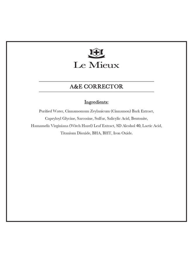 Le Mieux A&E Corrector Salicylic Acid & Witch Hazel Blemish Spot Treatment For Oily & Combination Skin Face Spot Corrector (1 Oz / 30 Ml) - Image 2