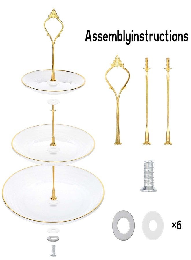 wutfuooo 3 Pack Tiered Cupcake Stand, Plastic Cupcake Stand Tower, 3 Tier Round Shape Dessert Serving Tray, White Cookie Candy Buffet Stand for Tea Party, Baby Shower, Wedding, Birthday, Christmas - Image 5