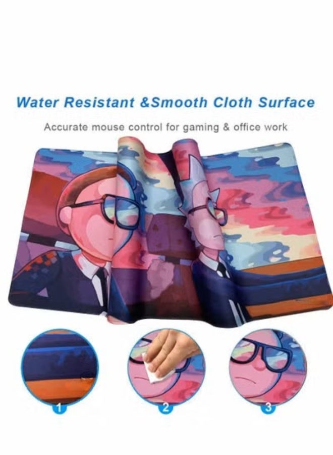 الأزرق جي دبليو Large Gaming Mouse Pad with Stitched Edges, Extended Mousepad Superior Micro-Weave Cloth, Non Slip Base, Water Resist Keyboard Pad, Desk Mat for Gamer, Office Home(90x40cm) - Image 4