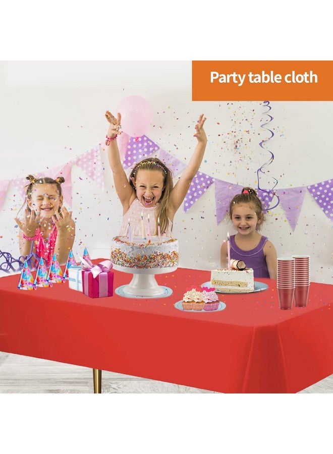 Party Dimensions Orange Tablecloth Plastic for Rectangle Tables (12 Pack) Premium Plastic Table Cloths for Parties Disposable for Events & Weddings, Indoors/Outdoors, 54"x108" inches Plastic Table Cover - Image 5