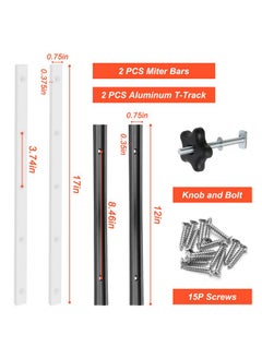 Catcan 21PCS Table Saw Sled Kit, Catcan Crosscut Sled for Table Saw Sled Runners Kit with 2 Aluminum T-Track, 2 UHMW Miter Bars for Table Saw, Knob and Screws  - Image 2