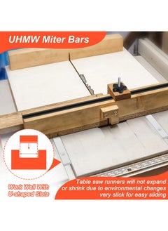 Catcan 21PCS Table Saw Sled Kit, Catcan Crosscut Sled for Table Saw Sled Runners Kit with 2 Aluminum T-Track, 2 UHMW Miter Bars for Table Saw, Knob and Screws  - Image 5
