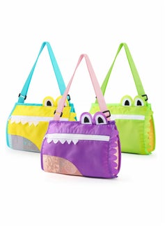 Excefore Beach Toy Mesh Beach Bags Kids Shell Collecting Bags, Beach Toys Swimming Accessories Storage Bag, Foldable Sand Toy Totes with Adjustable Carrying Straps–Perfect Fun for Kids Hunting Shells (3 Pack)  - Image 1