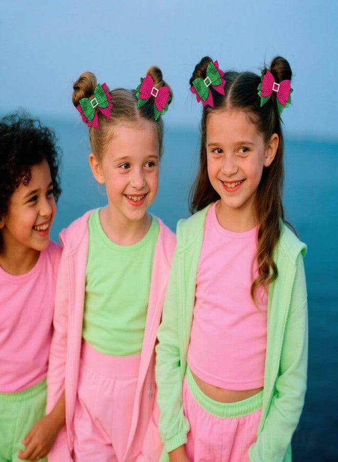 Hapdoo 2pcs Pink Green Witch Hair Bow Clips, Witch Hair Accessories Bows Clip for Girls Gifts for Movie Fans, Style B - Image 3