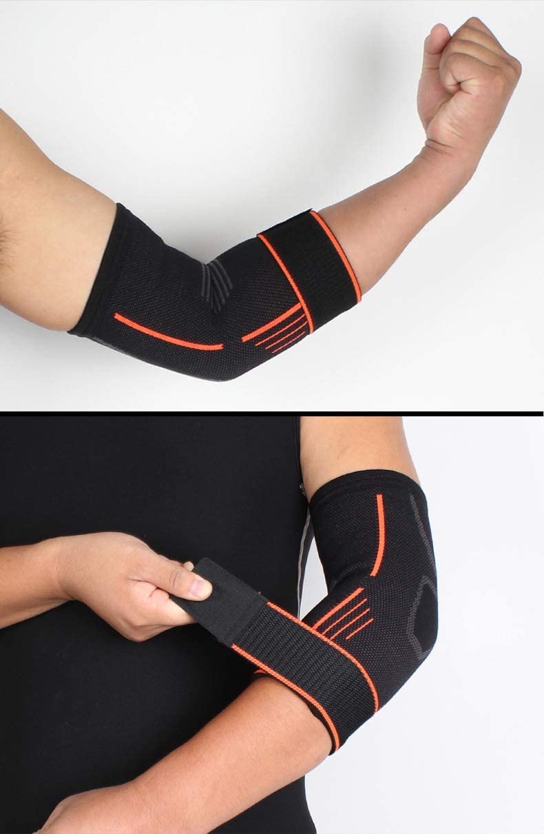 SCIENISH Elastic Elbow Sleeves Bandage Compression Elbow Support Pads for Weight Lifting Powerlifting Bodybuilding Arm Wrap Brace Strap L - Image 4