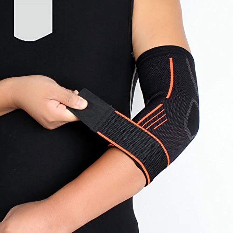 SCIENISH Elastic Elbow Sleeves Bandage Compression Elbow Support Pads for Weight Lifting Powerlifting Bodybuilding Arm Wrap Brace Strap L - Image 1