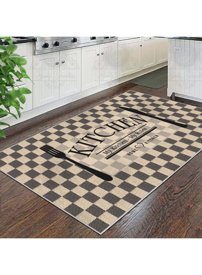Hendi Mandala Anti-Slip Printed Kitchen Floor Rug, Soft Velvet Face, Multiple Sizes Availbale For Ultimate Comfort and Style - Image 1