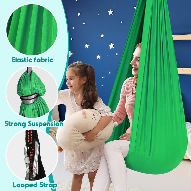 Chihee Sensory Swing Therapy Hammock Indoor Outdoor for Kids, Hardware Included, Soft Breathable Nylon Cuddle Joy Hammock for Child Adult With Autism, ADHD, Aspergers, Sensory Integration - Image 3