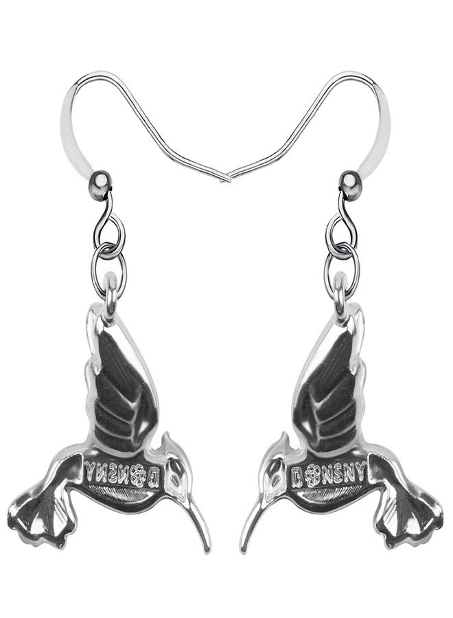 BONSNY Cute Floral Enamel Dangle Hummingbird Earrings for Women Jewelry Gifts Novelty Funny Charms - Image 5