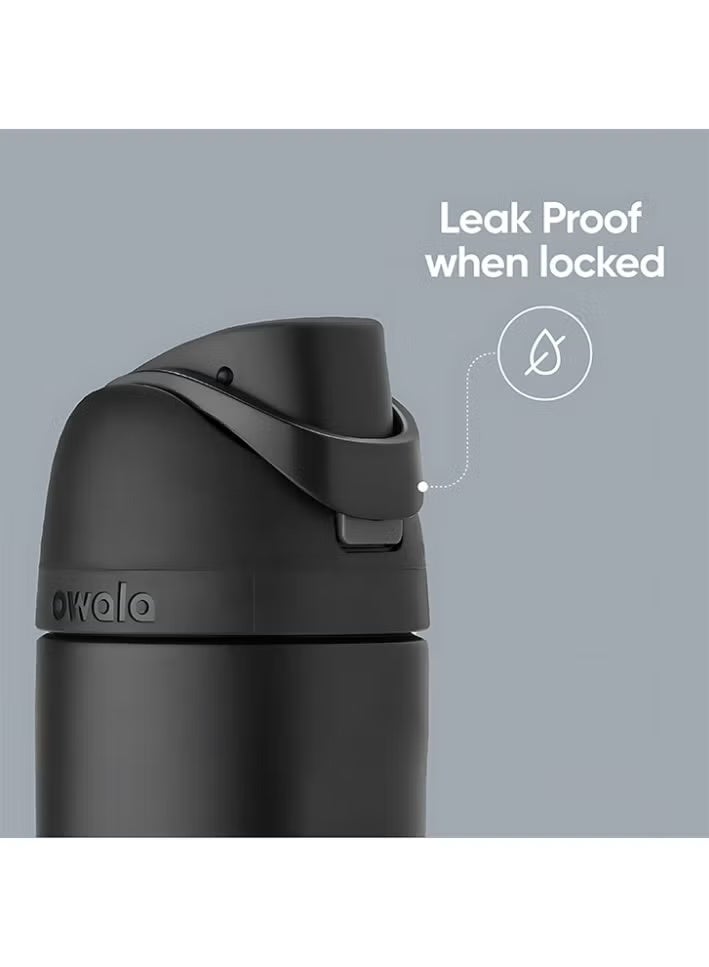 Owala Insulated Stainless Steel Water Bottle with Straw for Sports and Travel, 24-Ounce Black 24 OZ - Image 3