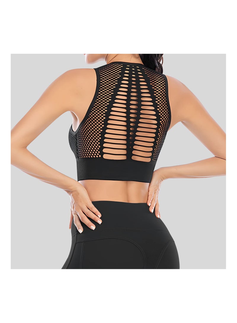 SOLARAE Sports Bra, 2PCS Women's Seamless Yoga Outfits, Women High Impact Sports Bra, Workout Athletic High Waist Running Shorts and Sport Bra Sets, Sportwear, Gym Clothes, Yoga Bras, for Gym Yoga (L) - Image 4