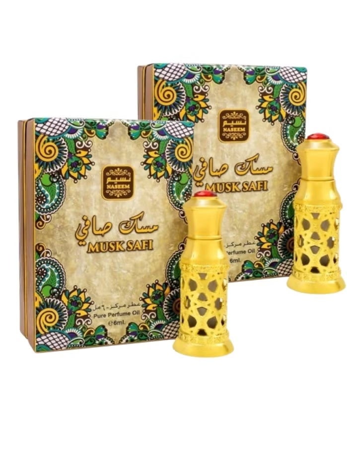 Naseem 2 Pices Pure Perfume Oil For Men & Women Musk Safi (2*6Ml