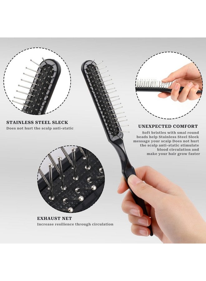 Sliverdew Synthetic Wig Brush 3 Pack Hair Brush 3 Row Wig Wire Brush Black Styler Brush Travel Size Metal Combs For Synthetic Wigs Detangling Barber Beginner - Image 4