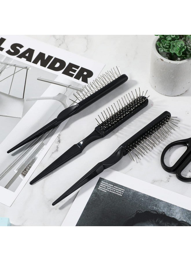 Sliverdew Synthetic Wig Brush 3 Pack Hair Brush 3 Row Wig Wire Brush Black Styler Brush Travel Size Metal Combs For Synthetic Wigs Detangling Barber Beginner - Image 3