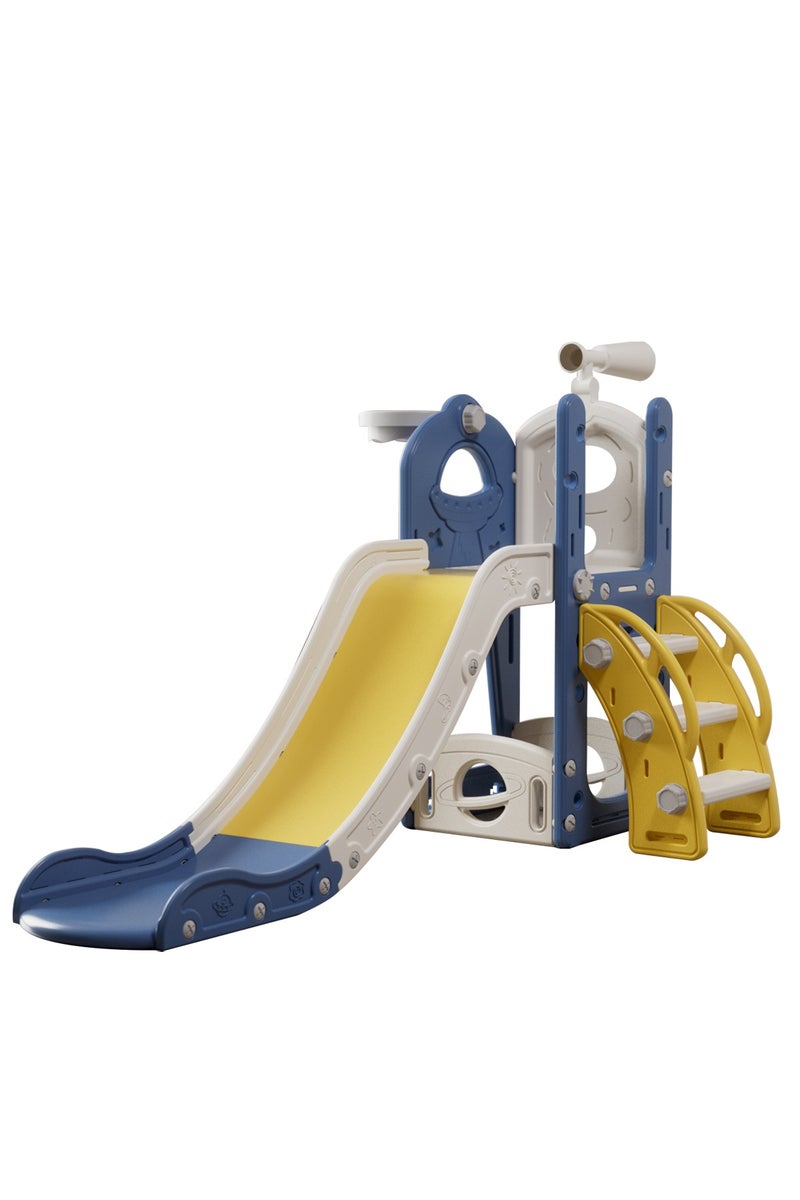 Amoyls 6 in 1 Kids Slide, Indoor & Outdoor Toddler Playground with Basketball Hoop, Climbing Ladder, Storage, Safety HDPE Material  - Image 1