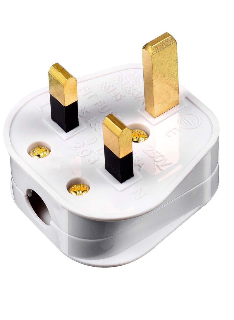 1 Pack Of 13A 3 Pin Plug Top White | High-Quality Standard Plug for Safe and Reliable Use