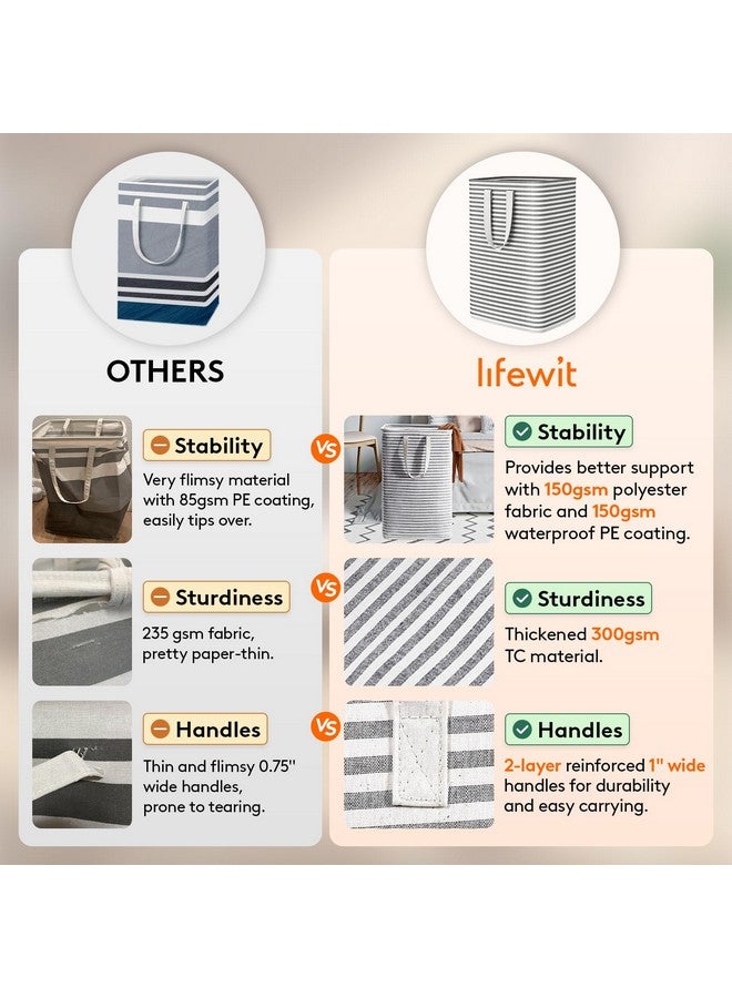Lifewit 2 Pack Laundry Hamper Large Collapsible Laundry Baskets, Freestanding Waterproof Clothes Hamper with Easy Carry Handles in Laundry Room Bedroom Bathroom College Dorm for Adults, Black, 2 x 80L - Image 2