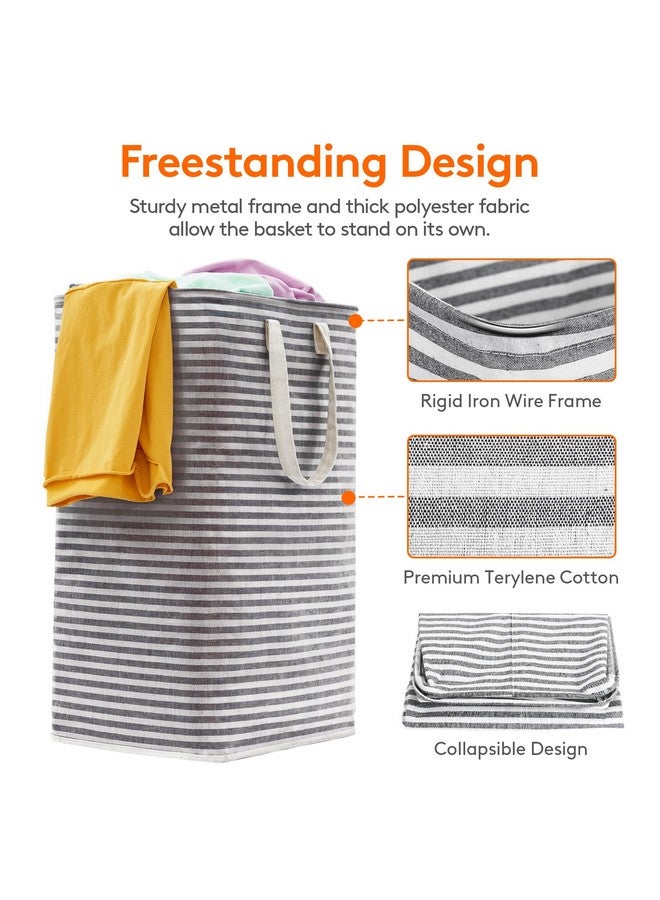 Lifewit 2 Pack Laundry Hamper Large Collapsible Laundry Baskets, Freestanding Waterproof Clothes Hamper with Easy Carry Handles in Laundry Room Bedroom Bathroom College Dorm for Adults, Black, 2 x 80L - Image 1