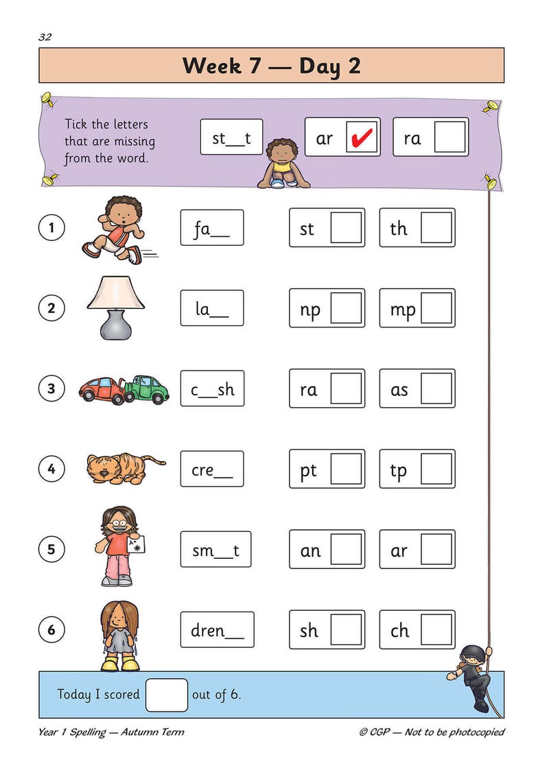 New Ks1 Spelling Daily Practice Book Year 1 Autumn Term By CGP Books Paperback - Image 4