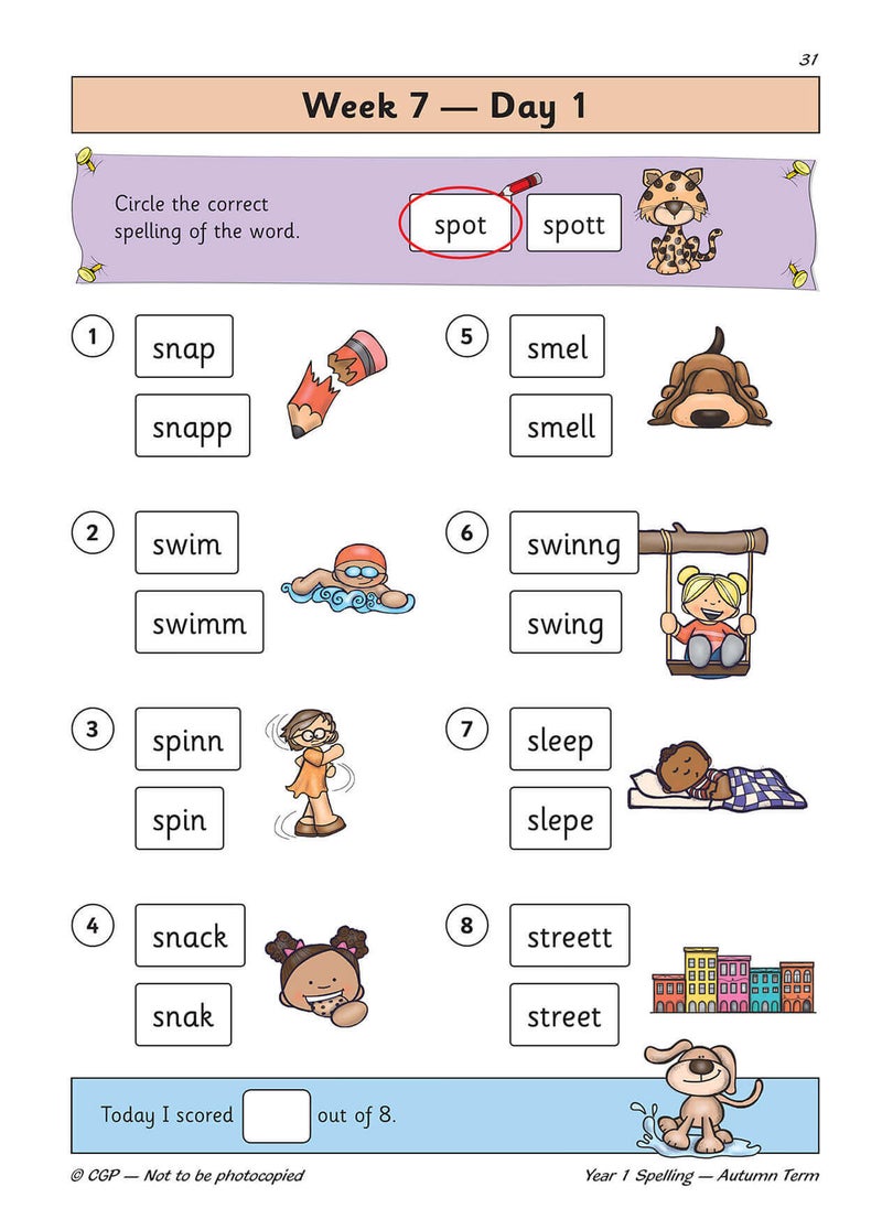 New Ks1 Spelling Daily Practice Book Year 1 Autumn Term By CGP Books Paperback - Image 3