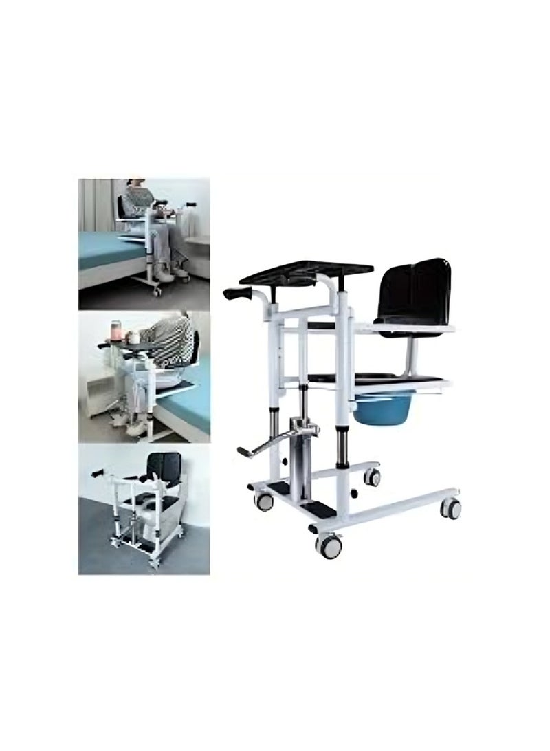 Relax Smart Hydraulic Patient Transfer Wheelchair with Wheels – Multifunctional Shower and Toilet Chair, Adjustable Lift Seat for Easy Mobility and Care Assistance - Image 1