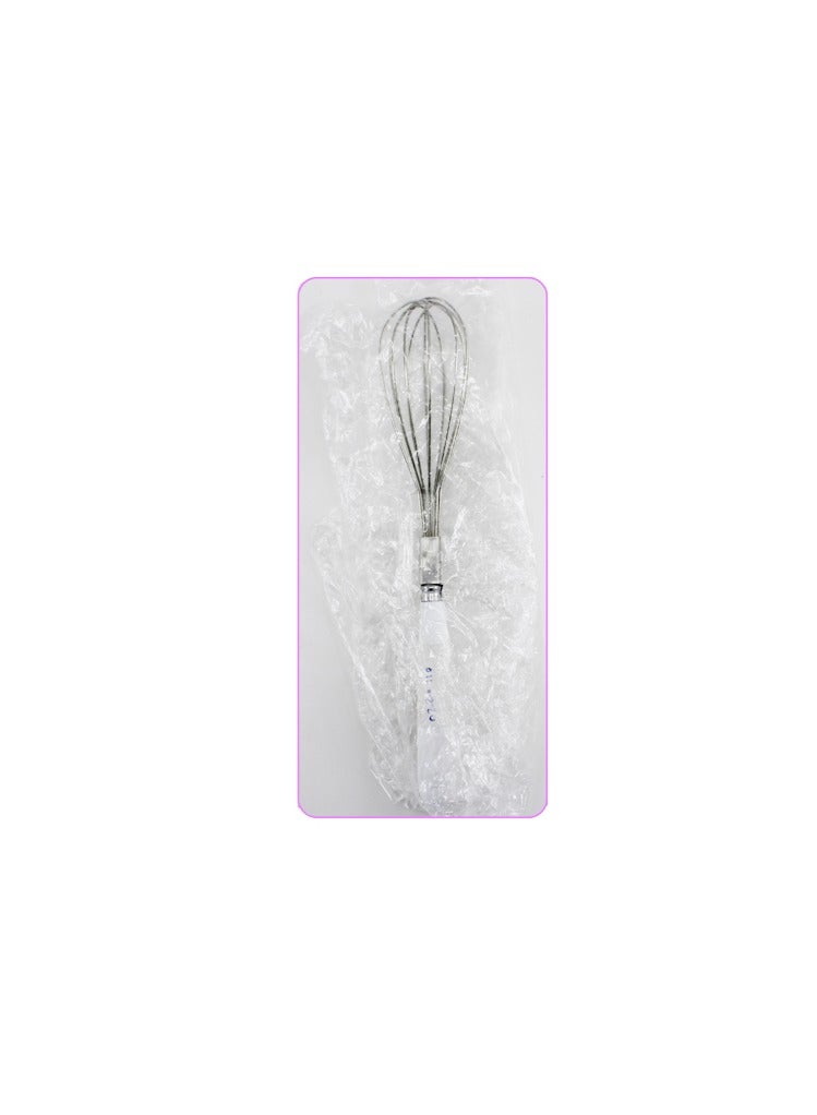 AL QADAH Stainless Steel Egg Beater Small Size with Flower Handle for Effortless Whipping  - Image 3