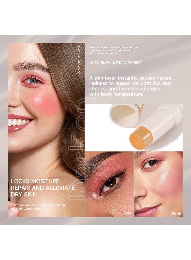 Sheloves Color Chaning Blush Stick,Dual-Use Cheek And Lip,Color Changing Blush Stick for Cheeks Makeup, Clear Blush PH Temperature Changing Pink Cream Blusher, Magic Waterproof Face Blush Stick, Natural Lightweight Multi-Use Lips and Cheek Tint - Image 3