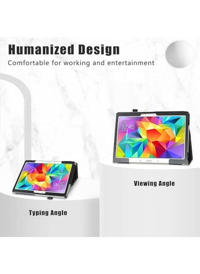 erorex - Samsung Galaxy Tab S 10.5 Case Pu Leather Slim Folding Stand Cover For Samsung Galaxy Tab S 10.5 Inch Sm T800 Sm T805 Android Tablet Black - Image 1
