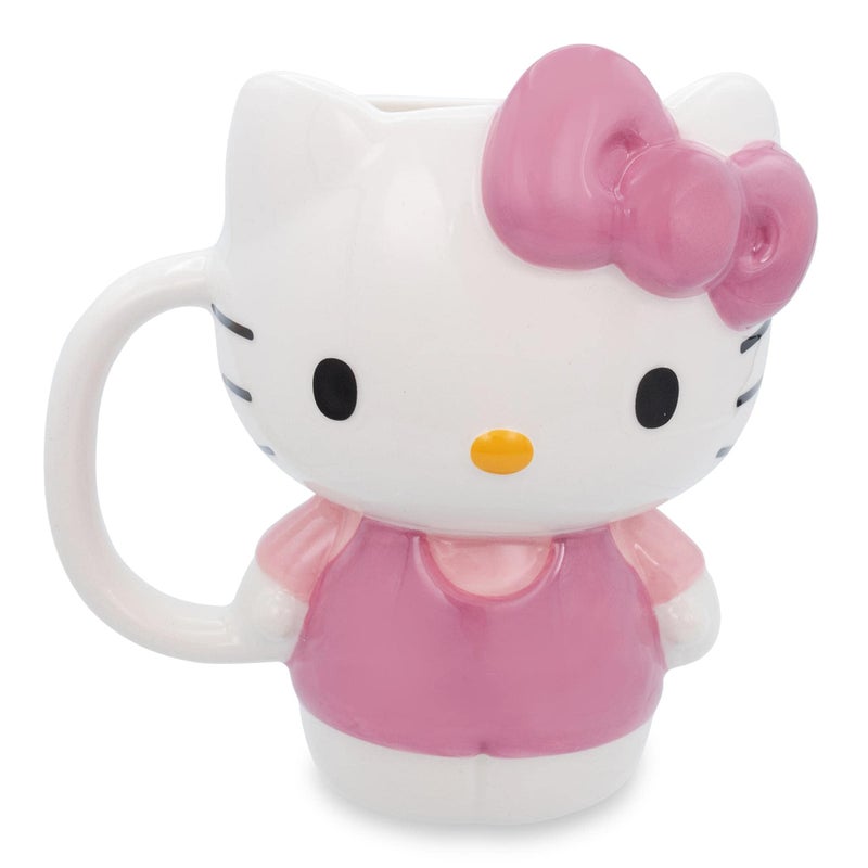 Silver Buffalo Sanrio Hello Kitty 3D Sculpted Ceramic Mug | BPA-Free Coffee Cup For Espresso, Caffeine, Cocoa - Image 1