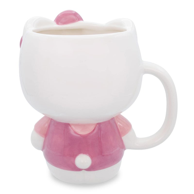 Silver Buffalo Sanrio Hello Kitty 3D Sculpted Ceramic Mug | BPA-Free Coffee Cup For Espresso, Caffeine, Cocoa - Image 2