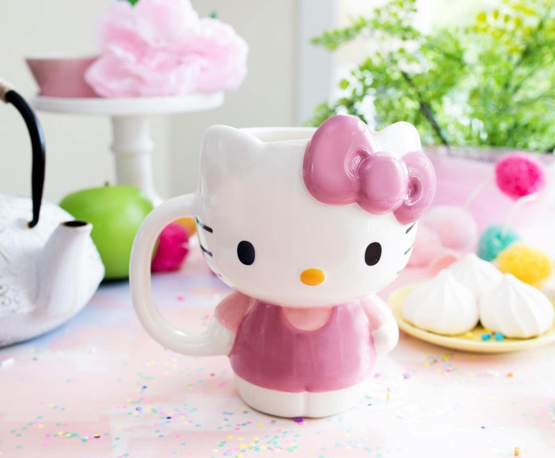 Silver Buffalo Sanrio Hello Kitty 3D Sculpted Ceramic Mug | BPA-Free Coffee Cup For Espresso, Caffeine, Cocoa - Image 4