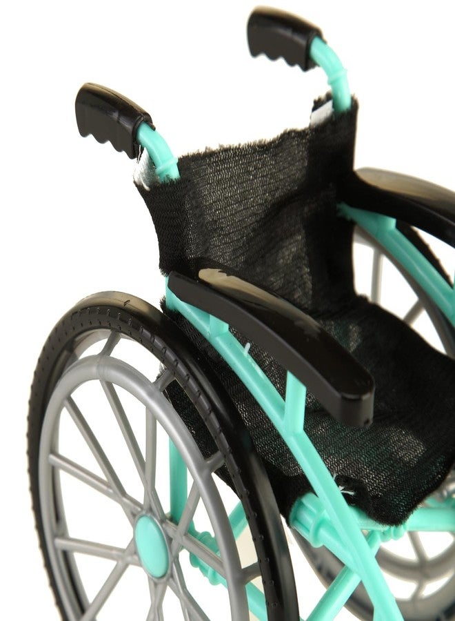 Dranvosk Dollhouse Miniature Wheelchair and Crutches Set for Dolls, Miniature Furniture Accessories, Mini Crutches Toy for Dollhouse Decor and Model Displays(Green) - Image 4