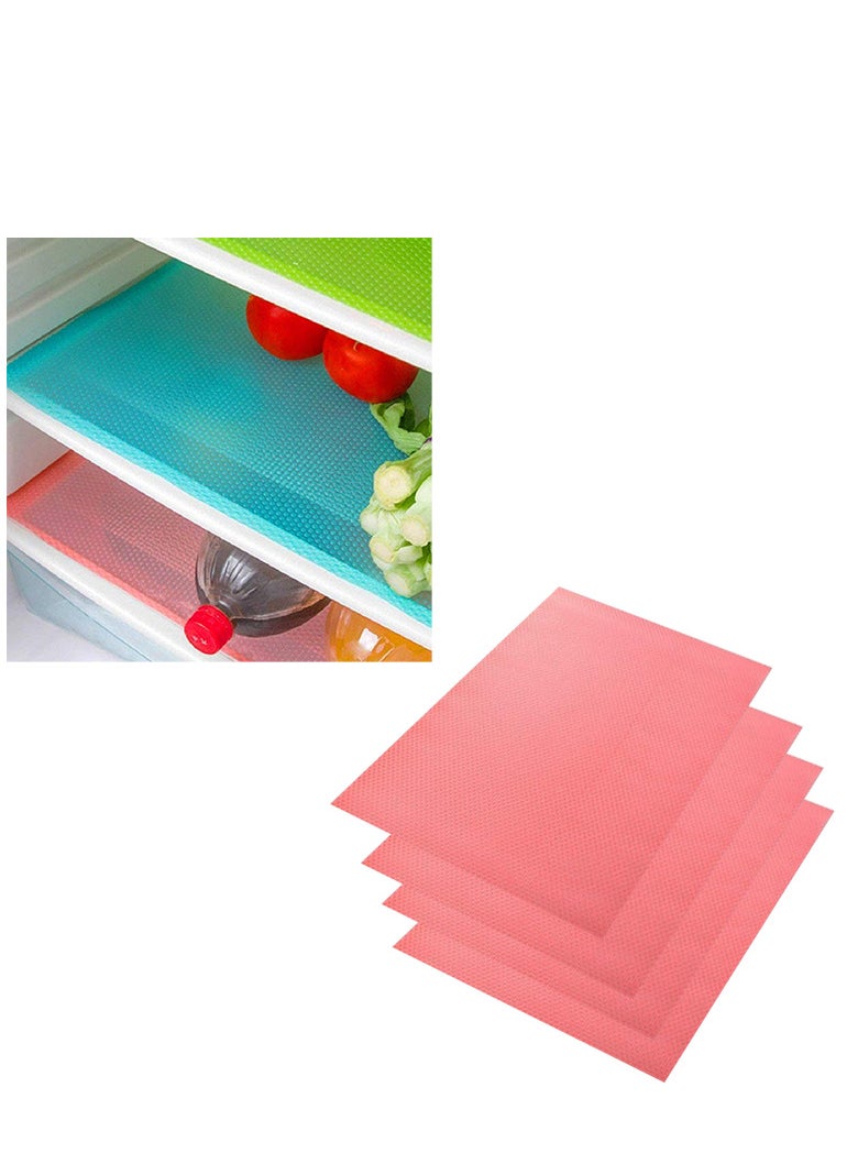 Generic Washable liners for glass refrigerator shelves and kitchen cupboard drawers for home (4pcs pink color) from Rana store  - Image 1
