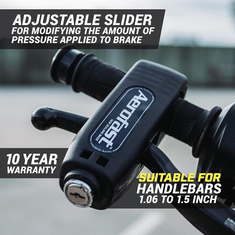 AEROFAST Throttle Motorcycle Anti Theft Handlebar Lock - Heavy Duty Lock for Motorbike, ATV, Dirt Bike, and Scooter (Black) - Image 3