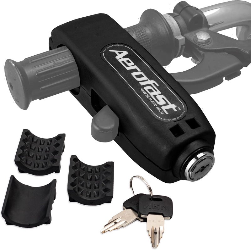 AEROFAST Throttle Motorcycle Anti Theft Handlebar Lock - Heavy Duty Lock for Motorbike, ATV, Dirt Bike, and Scooter (Black) - Image 1