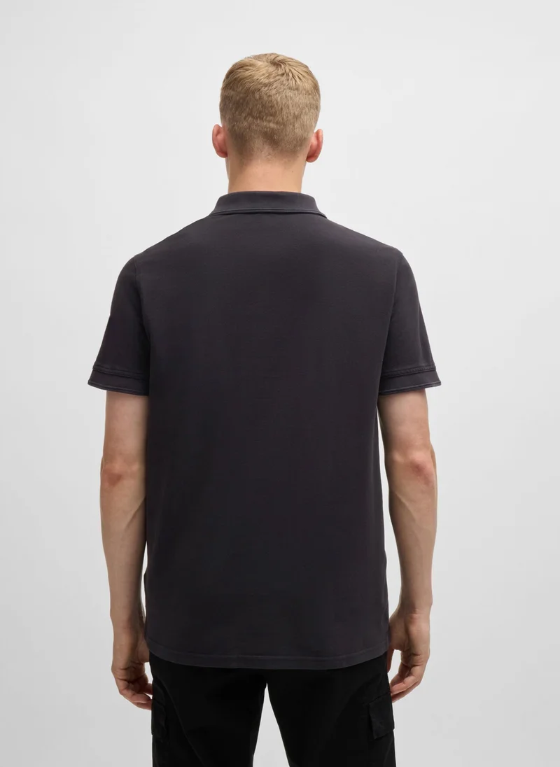 BOSS Cotton-piqué polo shirt with logo print