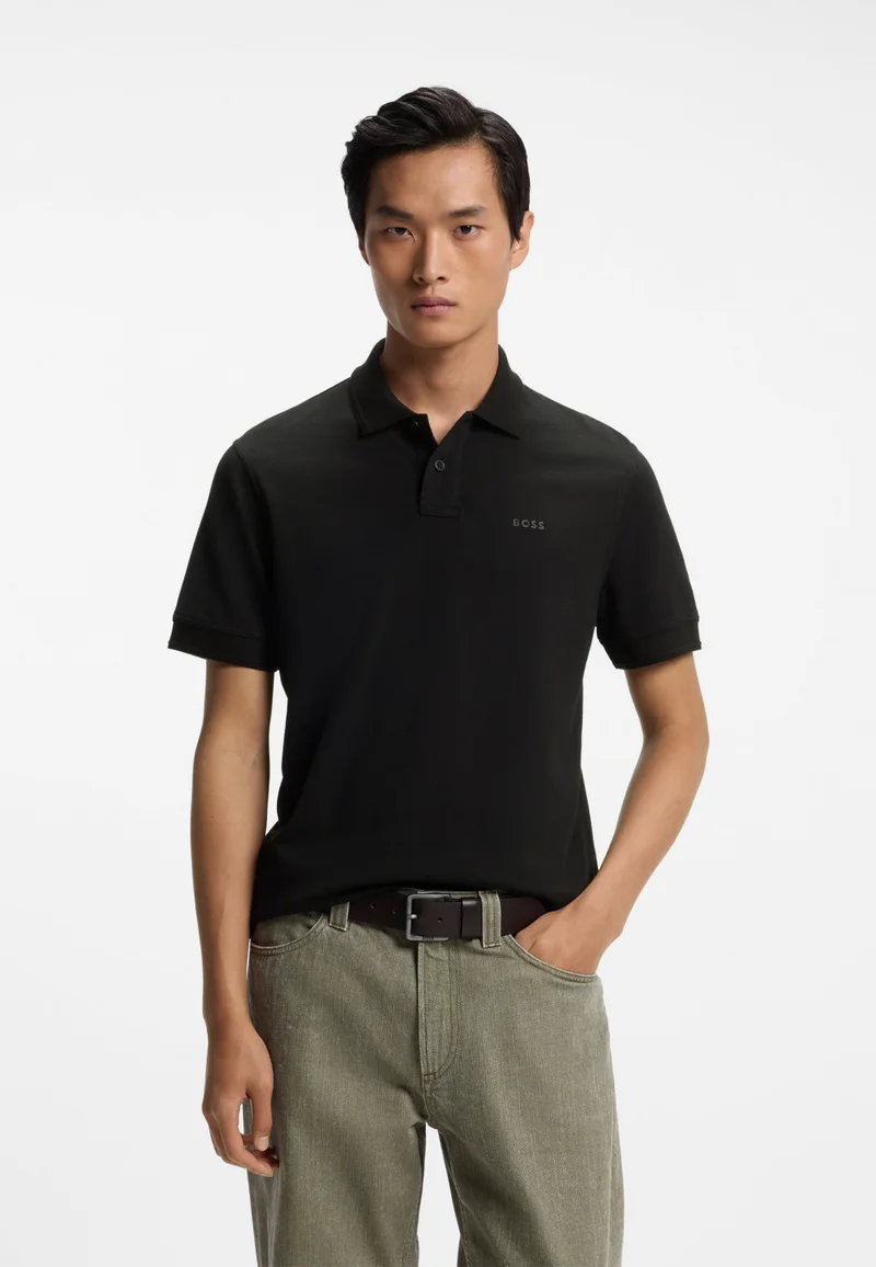 Cotton-piqué polo shirt with logo print