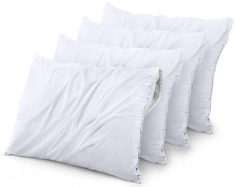 Utopia Bedding Waterproof Queen Size Pillow Protectors Zippered (4 Pack, White), Dust Mite and Bed Bug Proof Pillow case Protectors, Moisture Wicking Pillow Encasement Covers 20 x 28 Inches - Image 2
