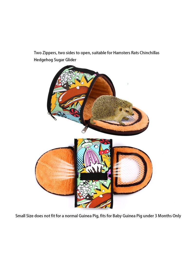 SYOSI Small Animal Hamster Carrier, Portable Chinchilla Travel Case Sugar Glider Carry Pouch Mesh Window Animal Tote Lightweight Small Animal Carrier for Chinchilla Bearded Dragon Winter  - Image 3