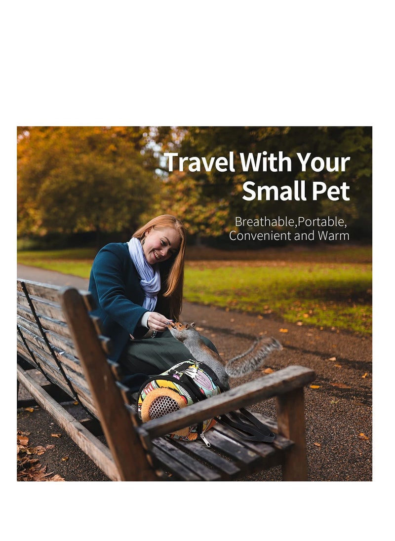 SYOSI Small Animal Hamster Carrier, Portable Chinchilla Travel Case Sugar Glider Carry Pouch Mesh Window Animal Tote Lightweight Small Animal Carrier for Chinchilla Bearded Dragon Winter  - Image 4