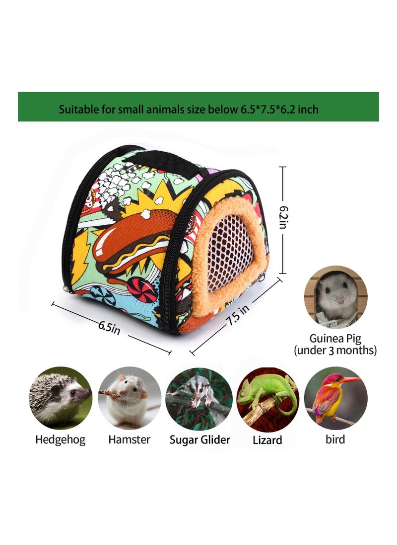 SYOSI Small Animal Hamster Carrier, Portable Chinchilla Travel Case Sugar Glider Carry Pouch Mesh Window Animal Tote Lightweight Small Animal Carrier for Chinchilla Bearded Dragon Winter  - Image 2
