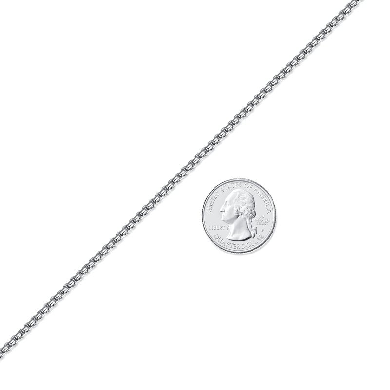 FOSIR Mens Chain Necklaces, 3mm Stainless Steel Rolo Chain Necklace for Men and Women, Silver Tone Box Chains for Men, 26 Inch - Image 3