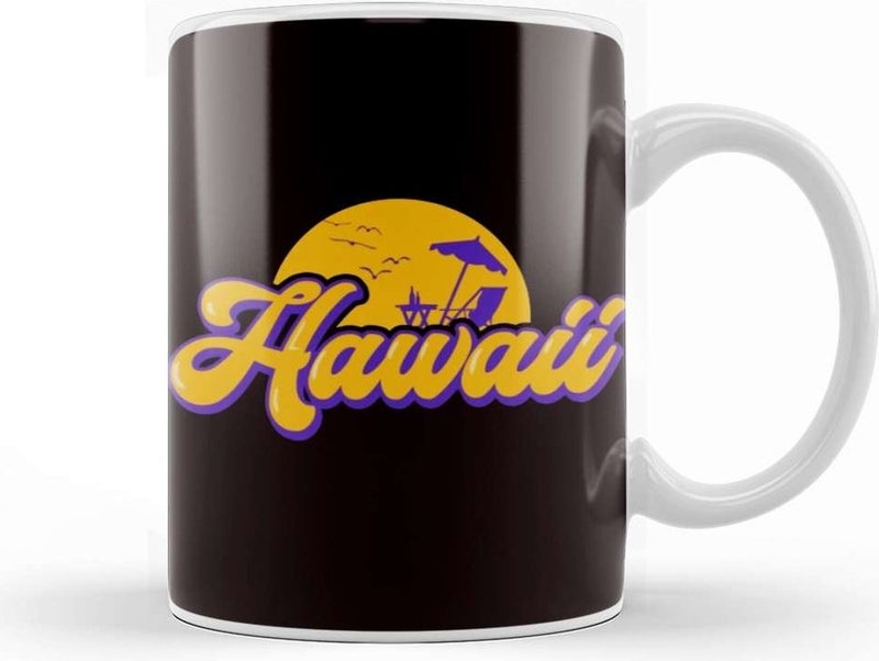 Print Shop Hawaii Vacation Beach Ocean Island Aloha Hawaiian Summer Mug Porcelain