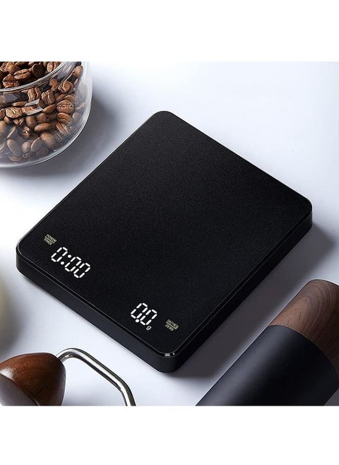 Digital Coffee Scales with Timer - Coffee Espresso Brewing Drip Pour-Over Scale, Baking Kitchen Scale 3000g / 6.6lbs Edition (Heat-Resistant Black)