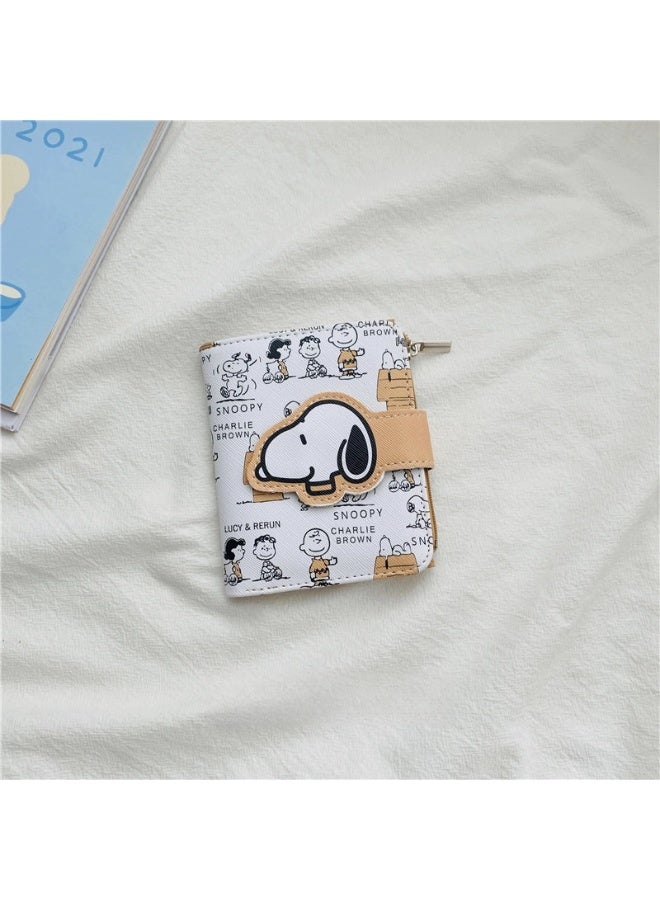 Snoopy Themed Short Wallet Super Cute Ultra Compact with Adorable Character Prints Perfectly Ideal for Devoted Peanuts Aficionados - Image 1