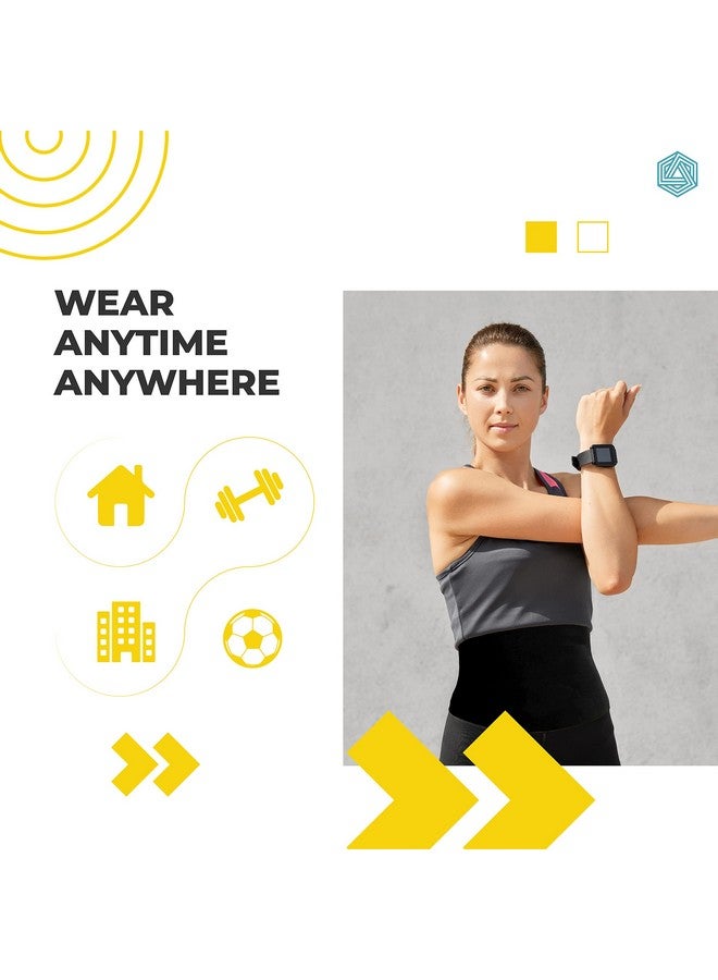 BOLDFIT حزام تشكيل البطن Boldfit للنساء والرجال - حزام عرق لتشكيل البطن - حزام لياقة بدنية للبطن - حزام رياضي للتمارين - S-M أسود - Image 4