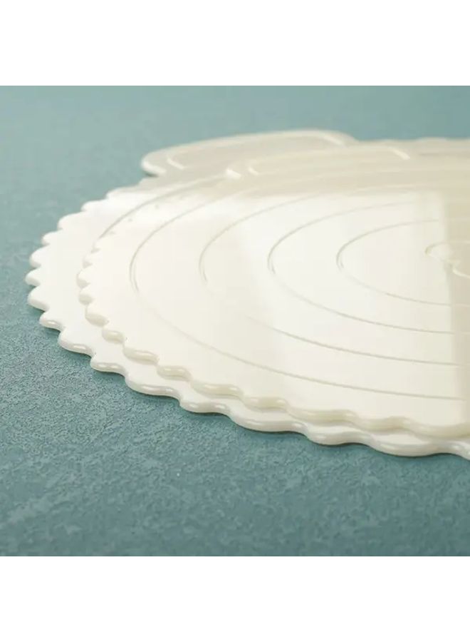 Thickened ABS Plastic Cake Stand 6 Inch Round Food Safe Non Stick Cake Pan With Raised Edges Durable Baking Mat For Birthday Cake Dessert Presentation Easy Clean - Image 2